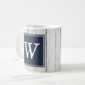 Mug Musique de monogramme rustique de la Marine (Devant gauche)