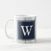 Mug Musique de monogramme rustique de la Marine (Gauche)