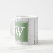 Mug Musique de monogramme rustique vert (Devant gauche)