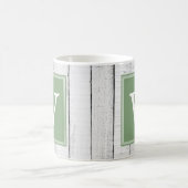 Mug Musique de monogramme rustique vert (Centre)