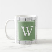 Mug Musique de monogramme rustique vert (Gauche)