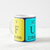 Mug Musique de mots de table périodique amusante (Devant gauche)