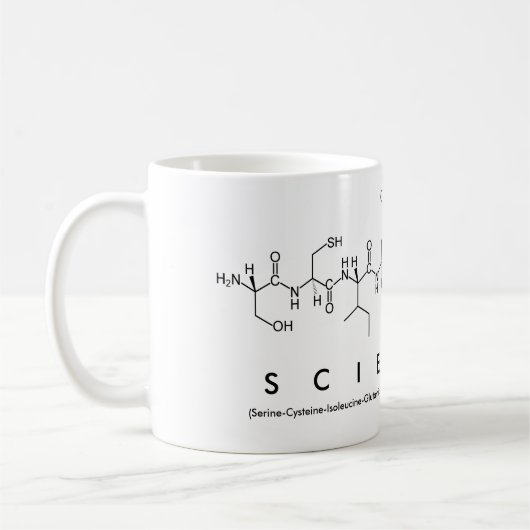 Mug Musique de mots du peptide scientifique (Gauche)