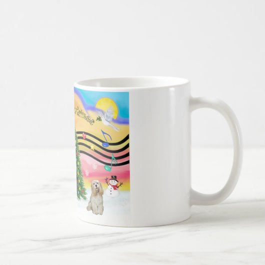 Mug Musique de Noël 2 - Cocker (Buff) (Droite)