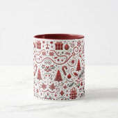 Mug Musique de Noël blanc rouge (Centre)
