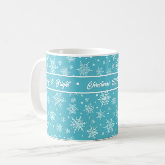 Mug Musique de Noël de flocon de neige (Devant gauche)