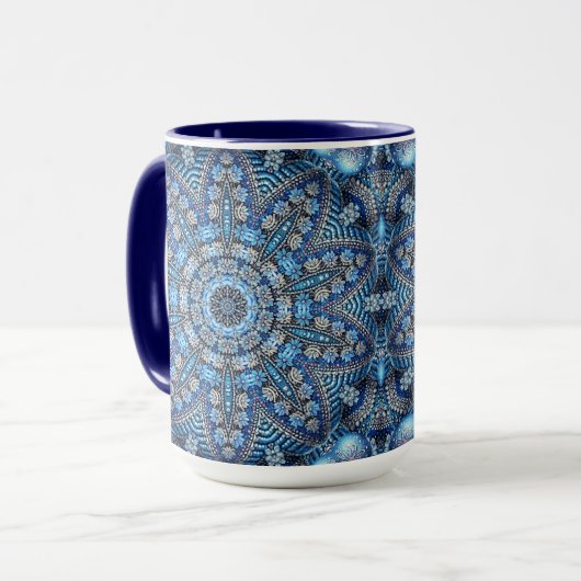Mug Musique de Noël Décorée Bleue (Devant gauche)