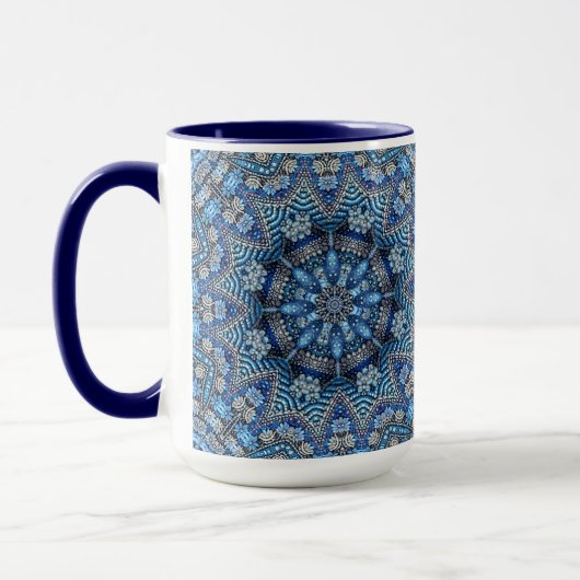 Mug Musique de Noël Décorée Bleue (Gauche)