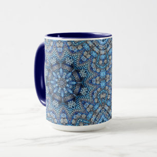 Mug Musique de Noël Décorée Bleue