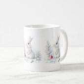 Mug Musique de Noël du lapin de neige (Devant droit)