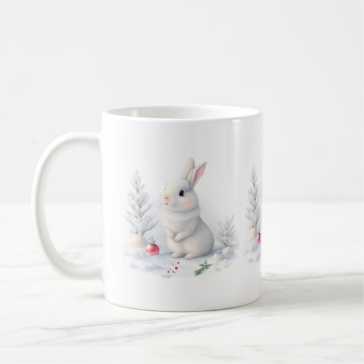 Mug Musique de Noël du lapin de neige (Gauche)