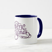 Mug Musique de Noël Joyeuse à deux tons (Devant droit)
