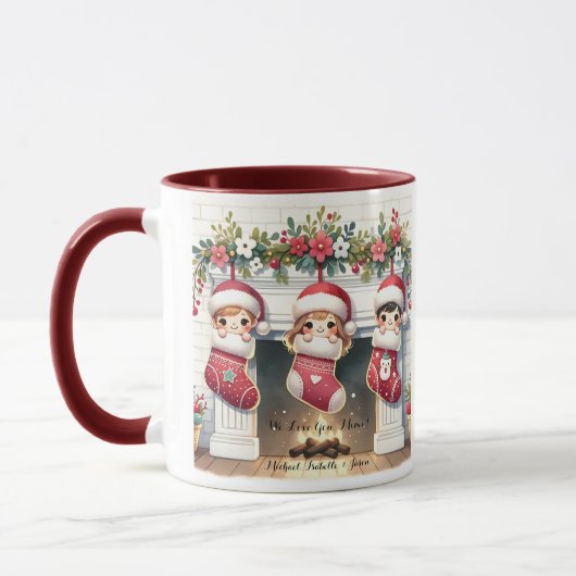 Mug Musique de Noël mimi avec petits-enfants Noms (Gauche)
