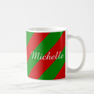 Mug Musique de Noël personnalisée bandes vertes et