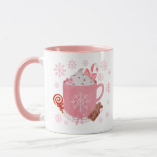 Mug Musique de Noël rose