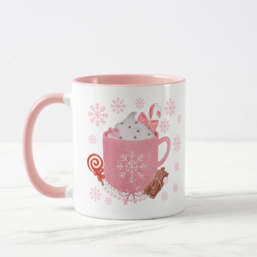 Mug Musique de Noël rose (Gauche)