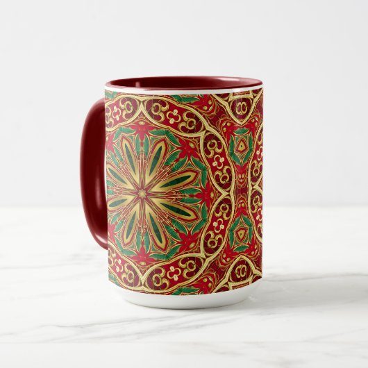 Mug Musique de Noël Rouge Gold (Devant gauche)