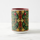 Mug Musique de Noël rouge or vert (Centre)