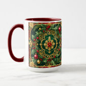 Mug Musique de Noël rouge or vert (Gauche)