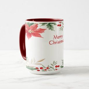 Mug Musique de Noël Rouge Poinsettia