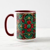 Mug Musique de Noël rouge vert (Gauche)