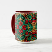 Mug Musique de Noël rouge vert (Devant gauche)
