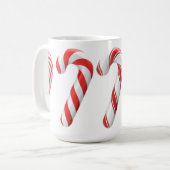 Mug Musique de Noël Sucre de canne rouge et blanc (Devant gauche)