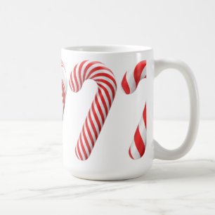 Mug Musique de Noël Sucre de canne rouge et blanc