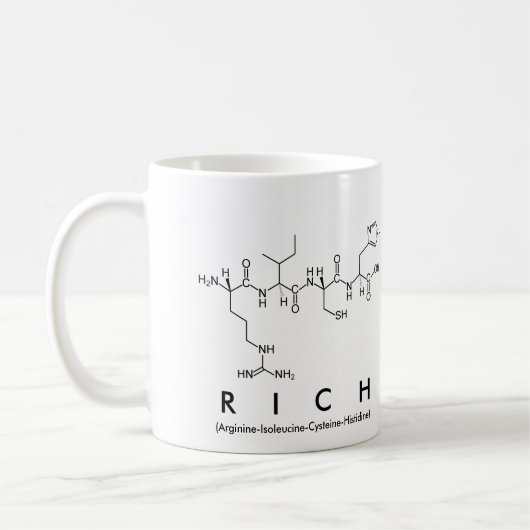 Mug Musique de nom de peptide riche (Gauche)