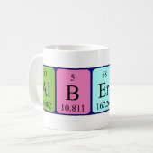 Mug Musique de nom de table périodique Albertine (Devant gauche)