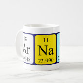 Mug Musique de nom de table périodique Arnaud (Devant gauche)