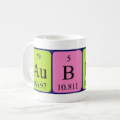 Mug Musique de nom de table périodique Aubrey (Devant gauche)