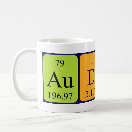 Mug Musique de nom de table périodique audun (Gauche)