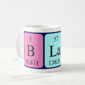 Mug Musique de nom de table périodique Blane (Devant gauche)
