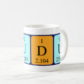 Mug Musique de nom de table périodique Dudu (Devant droit)