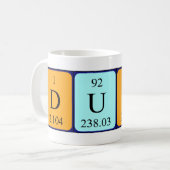 Mug Musique de nom de table périodique Dudu (Devant gauche)