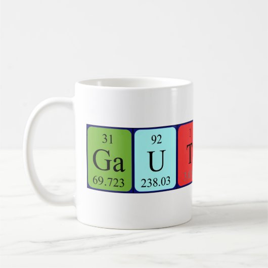 Mug Musique de nom de table périodique Gauthier (Gauche)