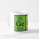 Mug Musique de nom de table périodique Gelu (Devant gauche)