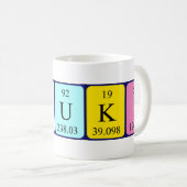 Mug Musique de nom de table périodique Haruki (Devant droit)