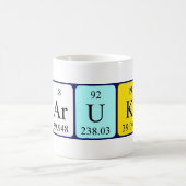Mug Musique de nom de table périodique Haruki (Centre)