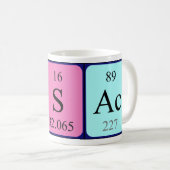 Mug Musique de nom de table périodique Isac (Devant droit)