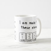 Mug Musique de nom de table périodique Issac (Devant droit)