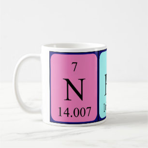 Mug Musique de nom de table périodique Nero