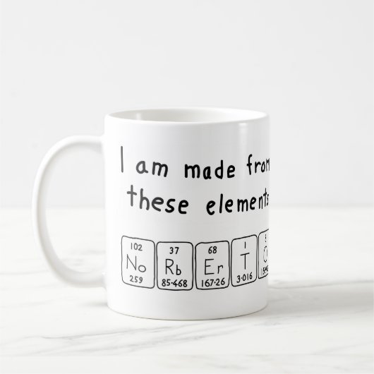 Mug Musique de nom de table périodique Norberto (Gauche)