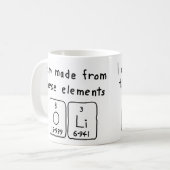 Mug Musique de nom de table périodique Oli (Devant gauche)