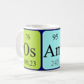 Mug Musique de nom de table périodique Osamu (Devant gauche)
