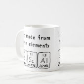 Mug Musique de nom de table périodique Pascal (Devant gauche)