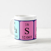 Mug Musique de nom de table périodique Pascal (Devant gauche)