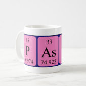 Mug Musique de nom de table périodique Pascal (Devant gauche)