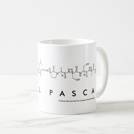 Mug Musique de nom du peptide pascal (Devant droit)